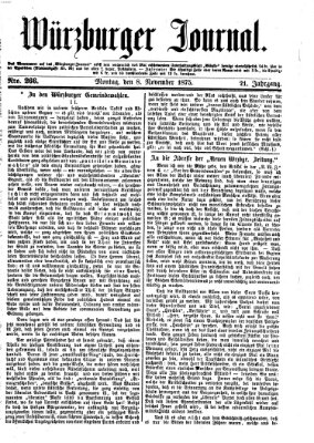 Würzburger Journal Montag 8. November 1875