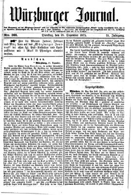 Würzburger Journal Dienstag 28. Dezember 1875