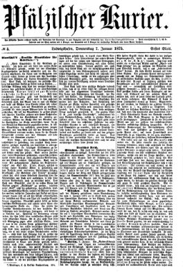 Pfälzischer Kurier Donnerstag 7. Januar 1875