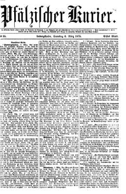 Pfälzischer Kurier Samstag 6. März 1875