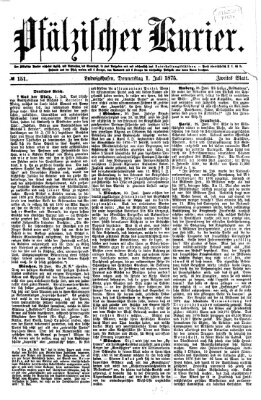 Pfälzischer Kurier Donnerstag 1. Juli 1875
