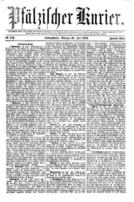 Pfälzischer Kurier Montag 26. Juli 1875
