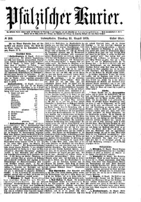 Pfälzischer Kurier Dienstag 31. August 1875