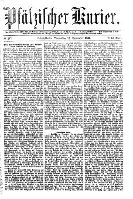 Pfälzischer Kurier Donnerstag 16. September 1875