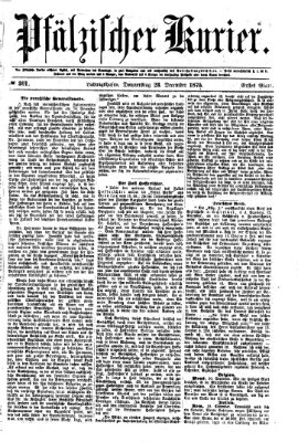 Pfälzischer Kurier Donnerstag 23. Dezember 1875