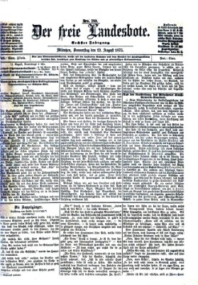 Der freie Landesbote Donnerstag 12. August 1875