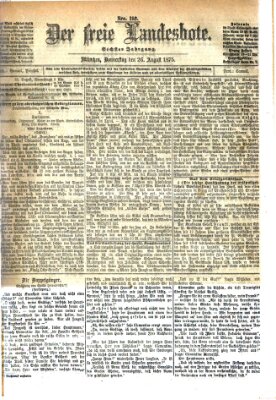 Der freie Landesbote Donnerstag 26. August 1875