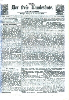Der freie Landesbote Sonntag 21. November 1875