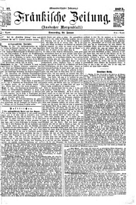 Fränkische Zeitung (Ansbacher Morgenblatt) Donnerstag 21. Januar 1875