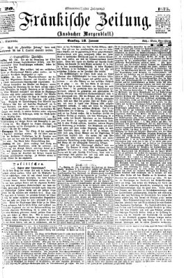 Fränkische Zeitung (Ansbacher Morgenblatt) Samstag 23. Januar 1875