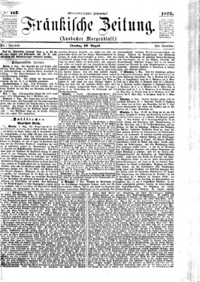 Fränkische Zeitung (Ansbacher Morgenblatt) Dienstag 10. August 1875