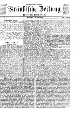Fränkische Zeitung (Ansbacher Morgenblatt) Donnerstag 16. September 1875