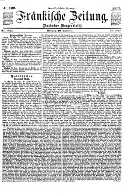 Fränkische Zeitung (Ansbacher Morgenblatt) Mittwoch 29. September 1875