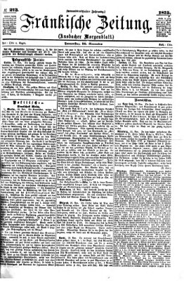 Fränkische Zeitung (Ansbacher Morgenblatt) Donnerstag 18. November 1875