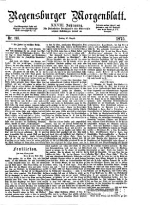 Regensburger Morgenblatt Freitag 27. August 1875