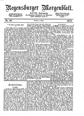 Regensburger Morgenblatt Dienstag 31. August 1875