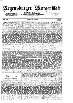 Regensburger Morgenblatt Donnerstag 16. September 1875