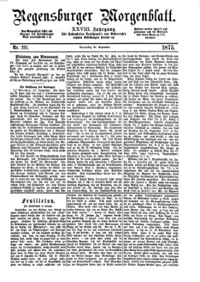 Regensburger Morgenblatt Donnerstag 30. September 1875
