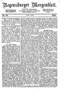Regensburger Morgenblatt Sonntag 3. Oktober 1875