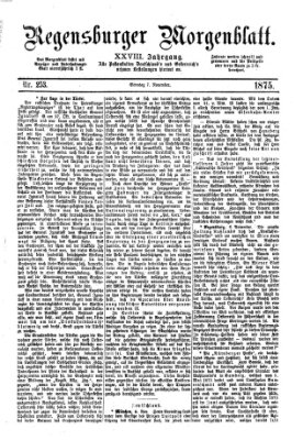Regensburger Morgenblatt Sonntag 7. November 1875