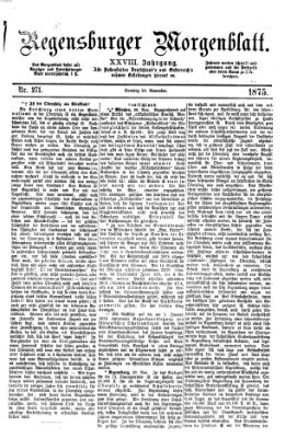 Regensburger Morgenblatt Sonntag 28. November 1875