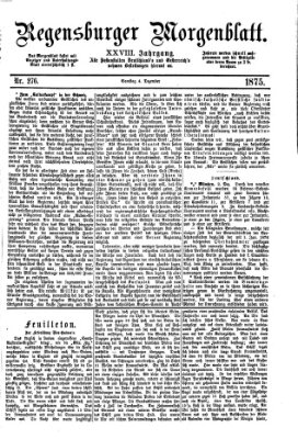 Regensburger Morgenblatt Samstag 4. Dezember 1875