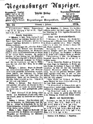 Regensburger Anzeiger Mittwoch 3. Februar 1875
