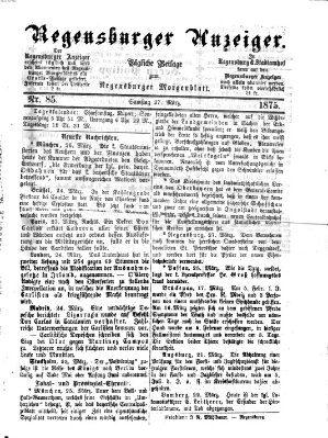 Regensburger Anzeiger Samstag 27. März 1875