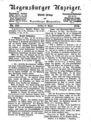 Regensburger Anzeiger Samstag 28. August 1875
