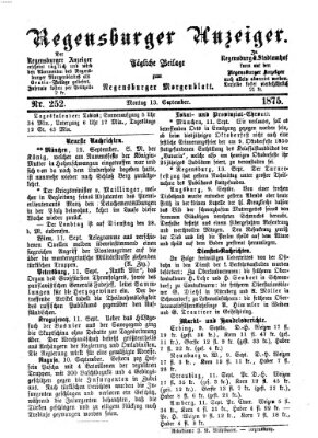 Regensburger Anzeiger Montag 13. September 1875
