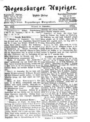 Regensburger Anzeiger Mittwoch 29. September 1875