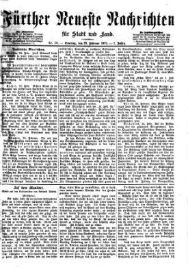 Fürther neueste Nachrichten für Stadt und Land (Fürther Abendzeitung) Sonntag 28. Februar 1875