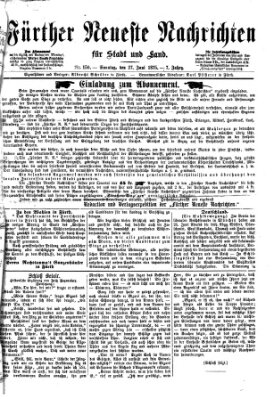 Fürther neueste Nachrichten für Stadt und Land (Fürther Abendzeitung) Sonntag 27. Juni 1875