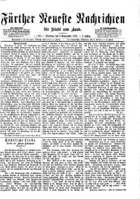 Fürther neueste Nachrichten für Stadt und Land (Fürther Abendzeitung) Dienstag 7. September 1875