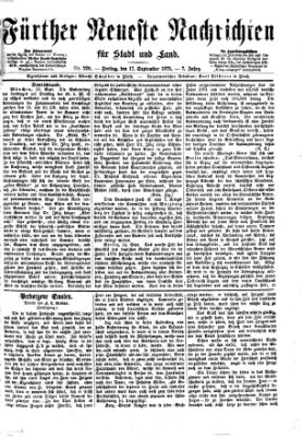 Fürther neueste Nachrichten für Stadt und Land (Fürther Abendzeitung) Freitag 17. September 1875