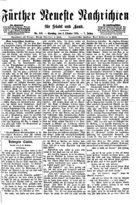 Fürther neueste Nachrichten für Stadt und Land (Fürther Abendzeitung) Samstag 9. Oktober 1875