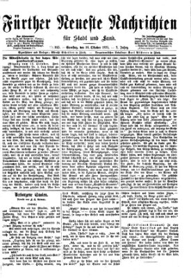 Fürther neueste Nachrichten für Stadt und Land (Fürther Abendzeitung) Samstag 16. Oktober 1875