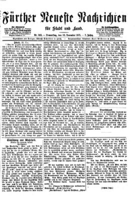 Fürther neueste Nachrichten für Stadt und Land (Fürther Abendzeitung) Donnerstag 23. Dezember 1875