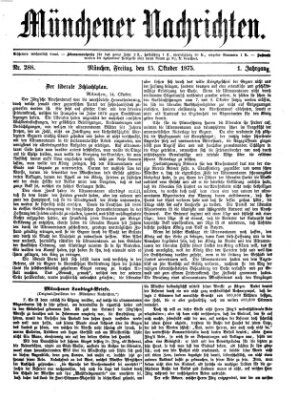 Münchener Nachrichten Freitag 15. Oktober 1875