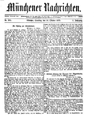 Münchener Nachrichten Samstag 16. Oktober 1875