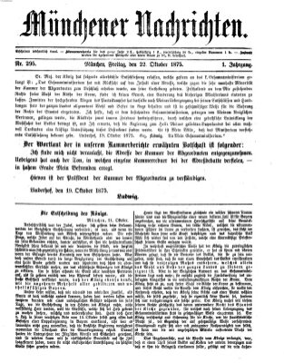 Münchener Nachrichten Freitag 22. Oktober 1875