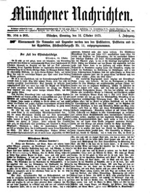 Münchener Nachrichten Sonntag 31. Oktober 1875
