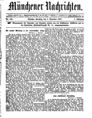 Münchener Nachrichten Dienstag 2. November 1875