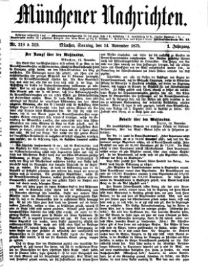Münchener Nachrichten Sonntag 14. November 1875