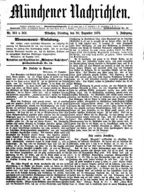 Münchener Nachrichten Dienstag 28. Dezember 1875
