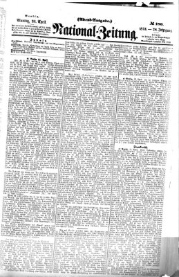 Nationalzeitung Montag 26. April 1875