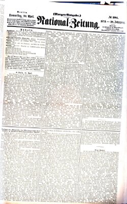 Nationalzeitung Donnerstag 29. April 1875
