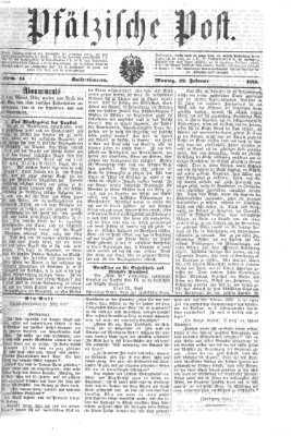 Pfälzische Post Montag 22. Februar 1875