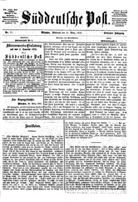 Süddeutsche Post Mittwoch 31. März 1875