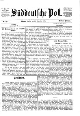 Süddeutsche Post Samstag 18. September 1875